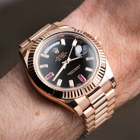 rolex rose gold black dial|solid black rolex.